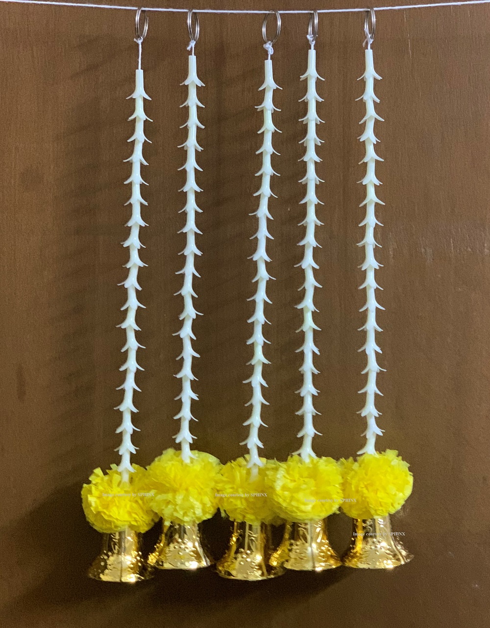 SPHINX ARTIFICIAL TUBEROSE (RAJNIGANDHA) MARIGOLD WITH DECORATIVE BELLS LATKANS
