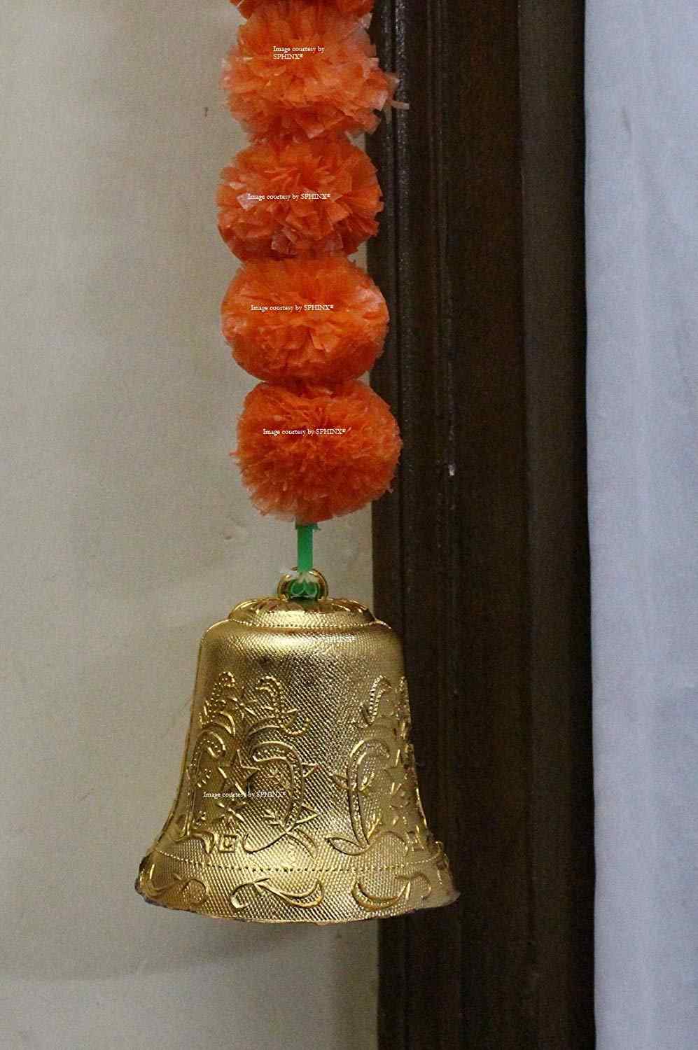 ARTIFICIAL MARIGOLD FLUFFY FLOWER GARLANDS DOOR TORAN SET/DOOR HANGINGS -DARK ORANGE