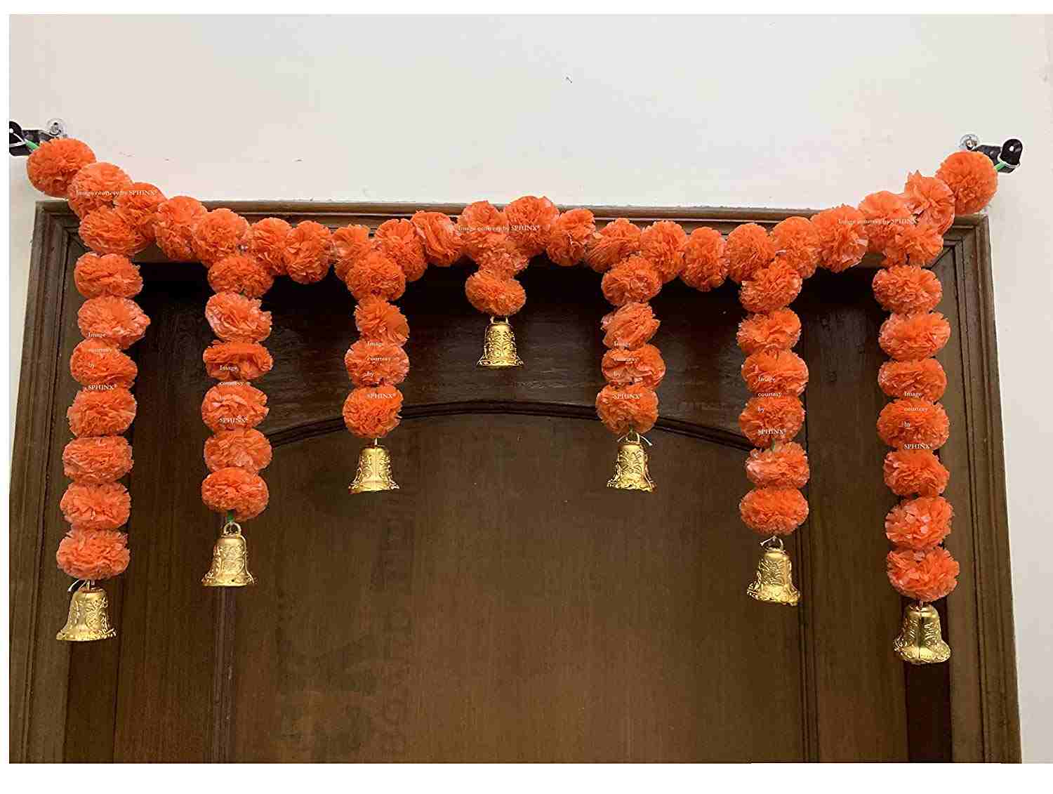 ARTIFICIAL MARIGOLD FLUFFY FLOWER GARLANDS DOOR TORAN SET/DOOR HANGINGS FOR DECORATION