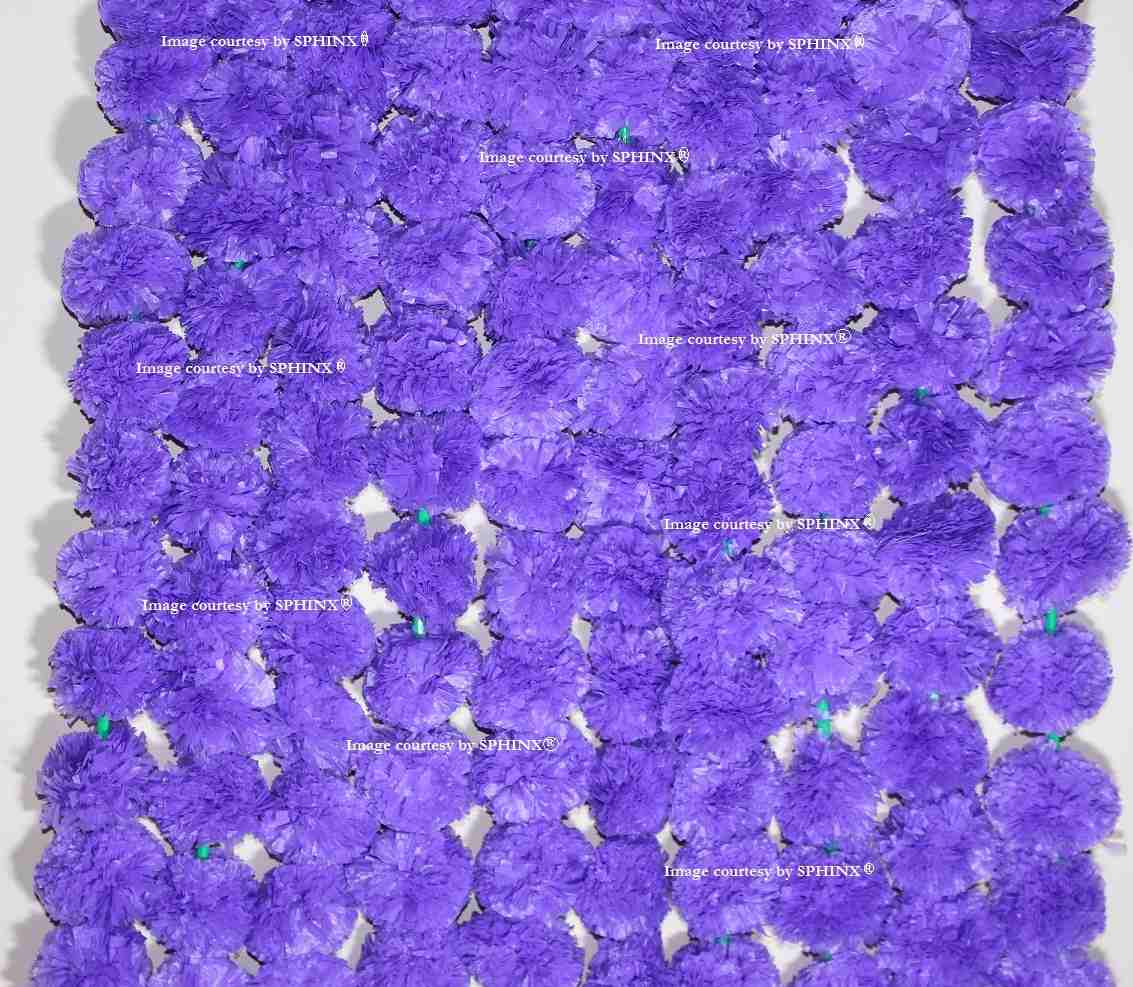 SPHINX ARTIFICIAL MARIGOLD FLUFFY FLOWERS GARLANDS FOR DECORATION – PACK OF 5 (PURPLE)