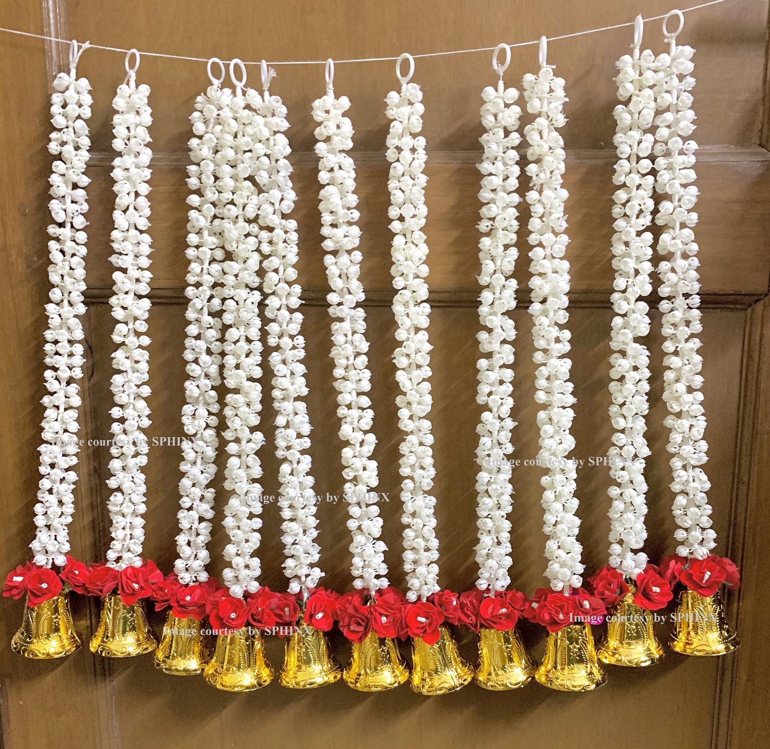 SPHINX ARTIFICIAL JASMINE WITH ROSE AND GOLDEN BELLS (APPROX. 2.5 FT./75 CMS/30 INCHES)