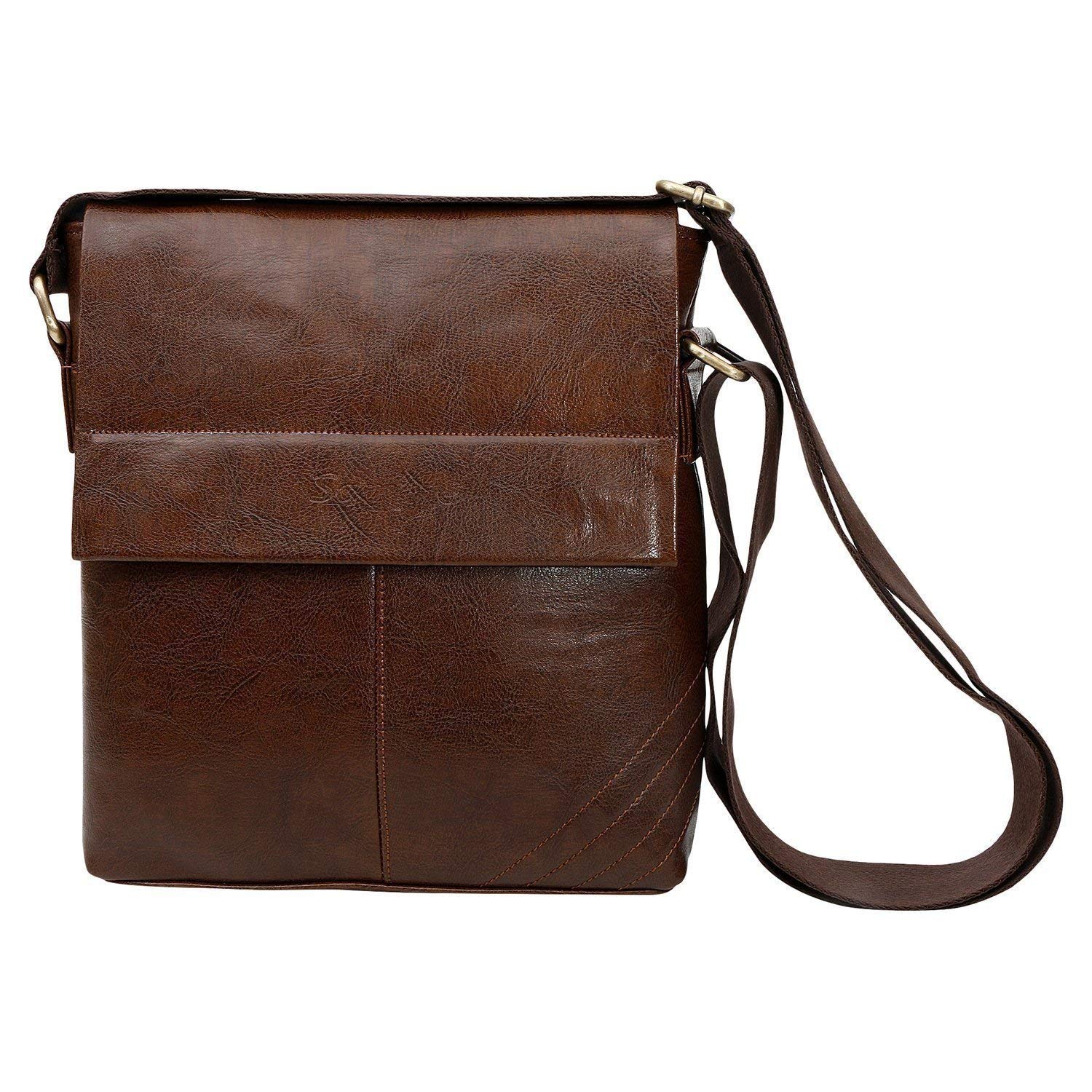 SPHINX CROSS BODY SLING BAG LONG FLAP – TEXTURED BROWN