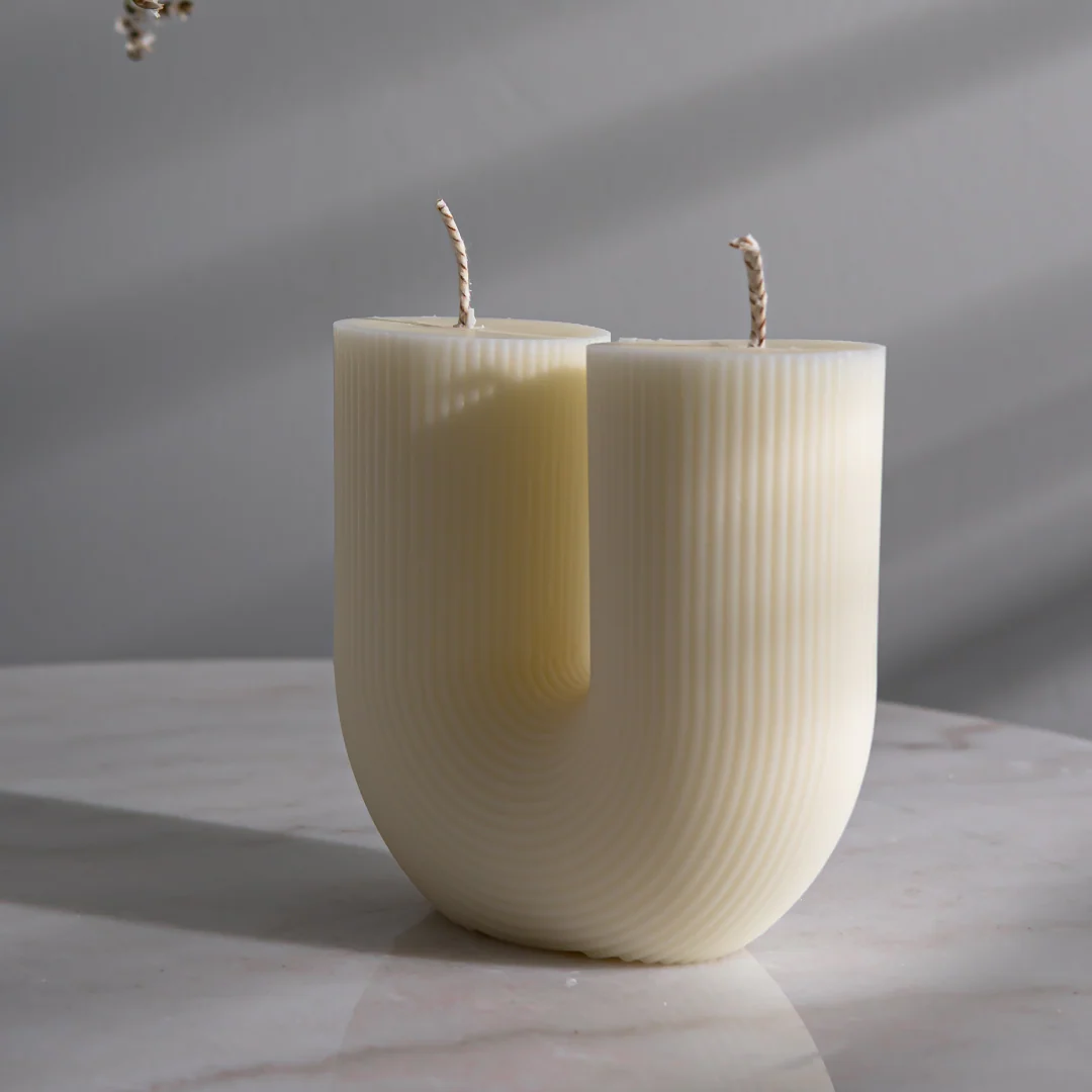 SPHINX U-Shape Ribbed Scented Decorative Candle – 1 Piece