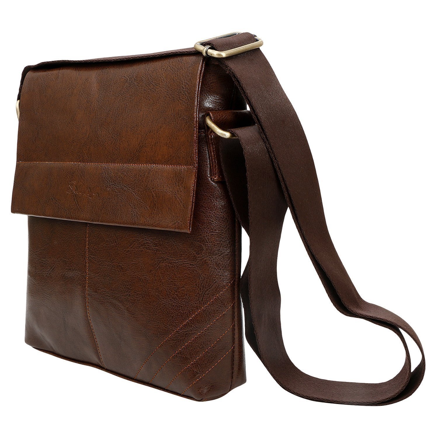 SPHINX ARTIFICIAL LEATHER CROSS-BODY SLING BAG – BROWN – Sphinx.co.in