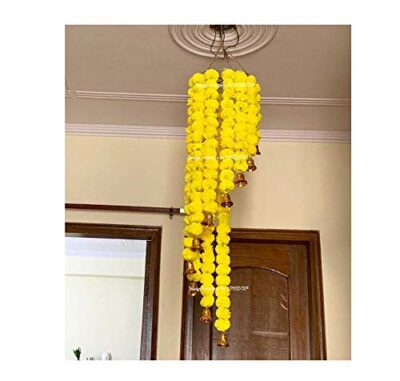 sphinx artificial marigold fluffy flowers jhoomar chandelier yellow 1