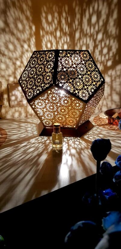 sphinx handcrafted metallic pentagonal shape aroma diffuser decorative lantern 2