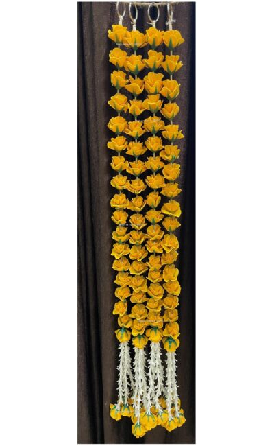 sphinx artificial velvet roses clustered tuberose approx 2.5 garlands pack of 4 mustard yellow 2