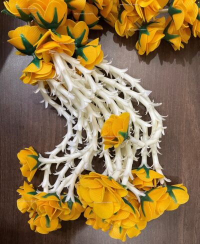 sphinx artificial velvet roses clustered tuberose approx 2.5 garlands pack of 4 mustard yellow 5