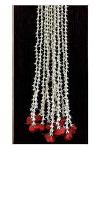 SPHINX ARTIFICIAL RAJNIGANDHA BUDS AND ROSE STRINGS APPROX. 2.5FT - PACK OF 12 STRINGS -OFF WHITE AND RED